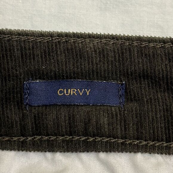 #22-Talbots Corduroy Pants Size 14 Stretch Curvy Olive Green - Picture 11 of 12